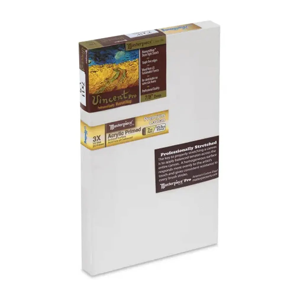 Masterpiece Vincent Pro 7/8in Deep, Monterey 3X Acrylic Primed Cotton 7oz, Golden Ratio, Stretched Canvas 10in x 16in