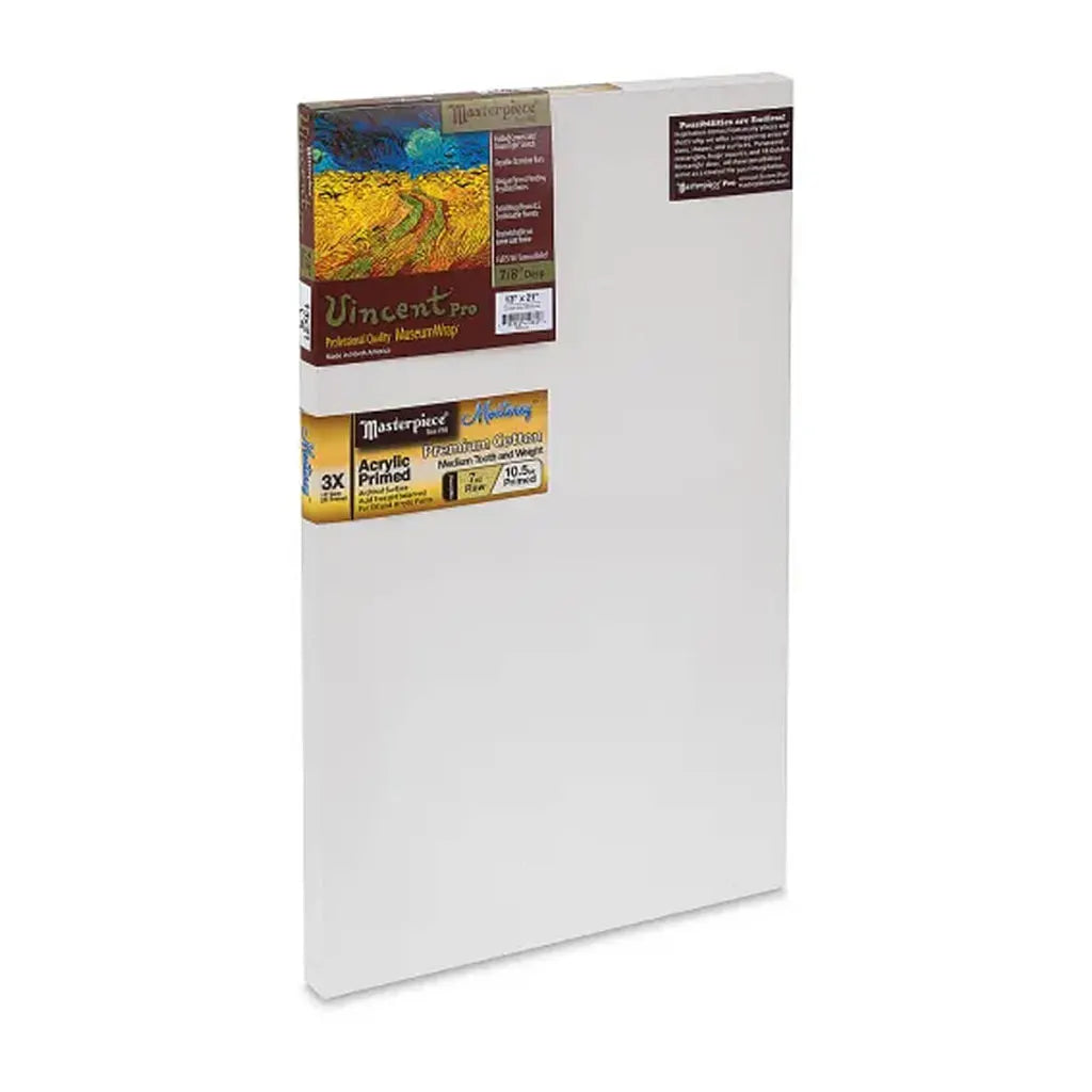 Masterpiece Vincent Pro 7/8in Deep, Monterey 3X Acrylic Primed Cotton 7oz, Golden Ratio, Stretched Canvas 13in x 21in