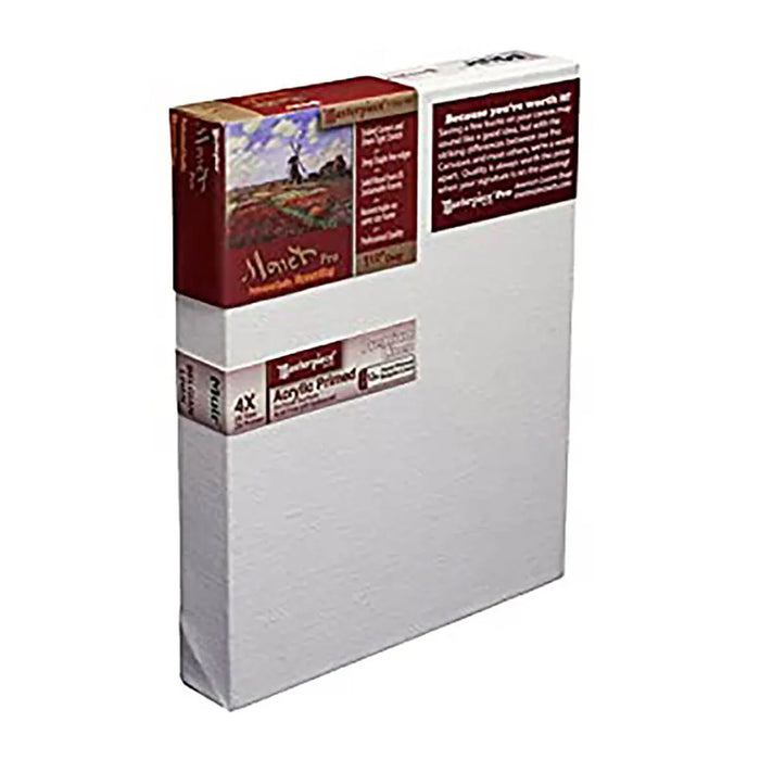Masterpiece Monet Pro 1.5in Deep, Montery 3X Acrylic Primed Cotton 7oz, Stretched Canvas 4in x 4in