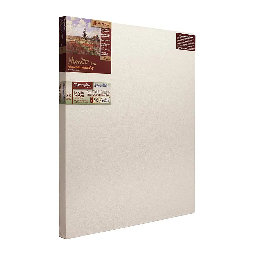 Masterpiece Monet Pro 1.5in Deep, Sausalito 3X Acrylic Primed Cotton 12oz, Stretched Canvas 30in x 48in