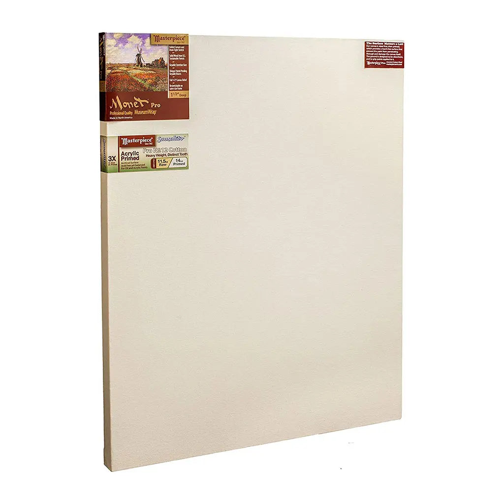 Masterpiece Monet Pro 1.5in Deep, Sausalito 3X Acrylic Primed Cotton 12oz, Golden Ratio, Stretched Canvas 21in x 34in