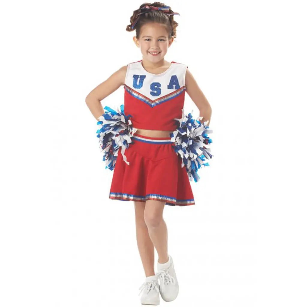 Patriotic Cheerleader Red Child Costume