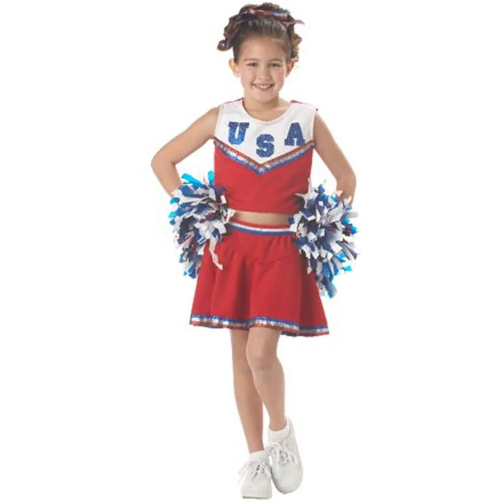 Patriotic Cheerleader Red Child Costume