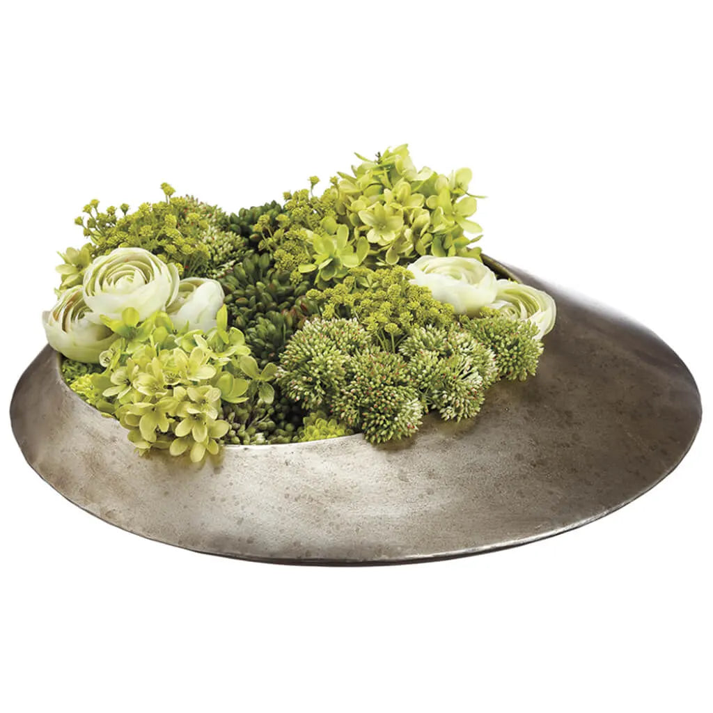 Hydrangea / Ranunculus / Sedum 6in H x 18in W x 19in L