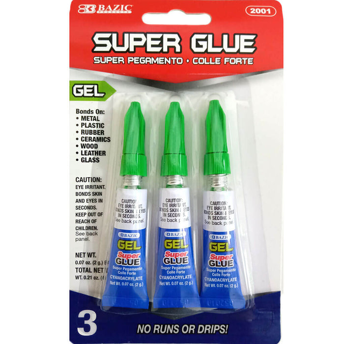 Super Glue Gel 0.07oz/2g, 3pk