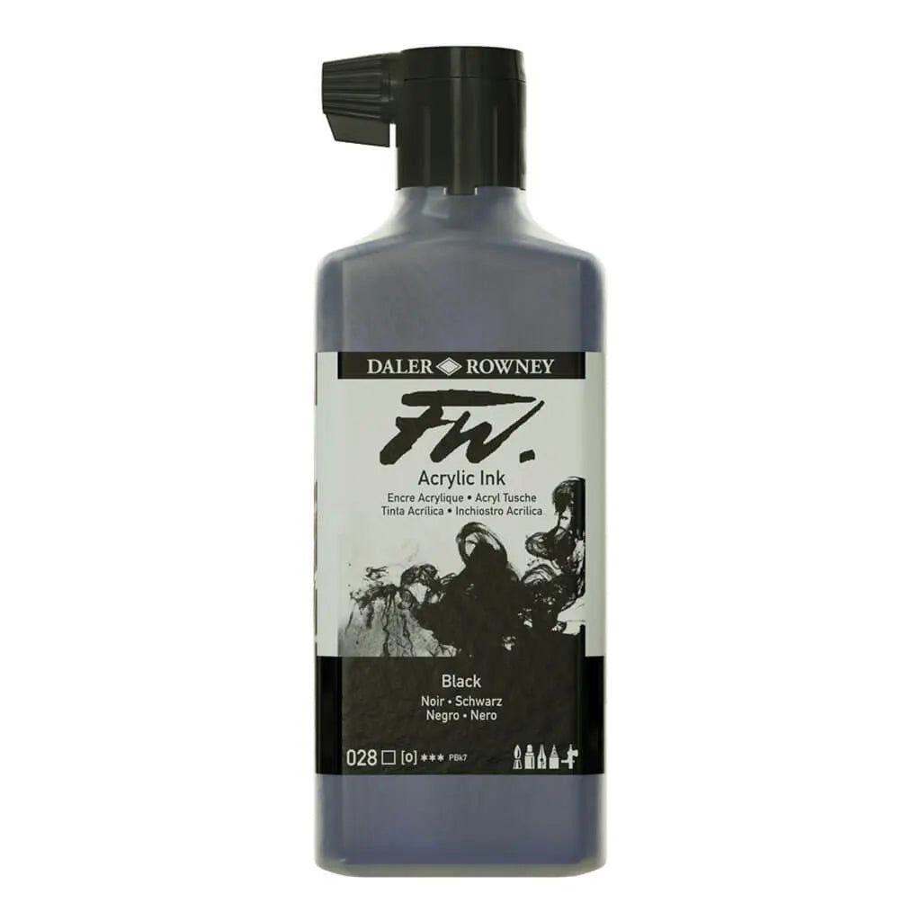 Acrylic Artists Ink 180ml, India Black