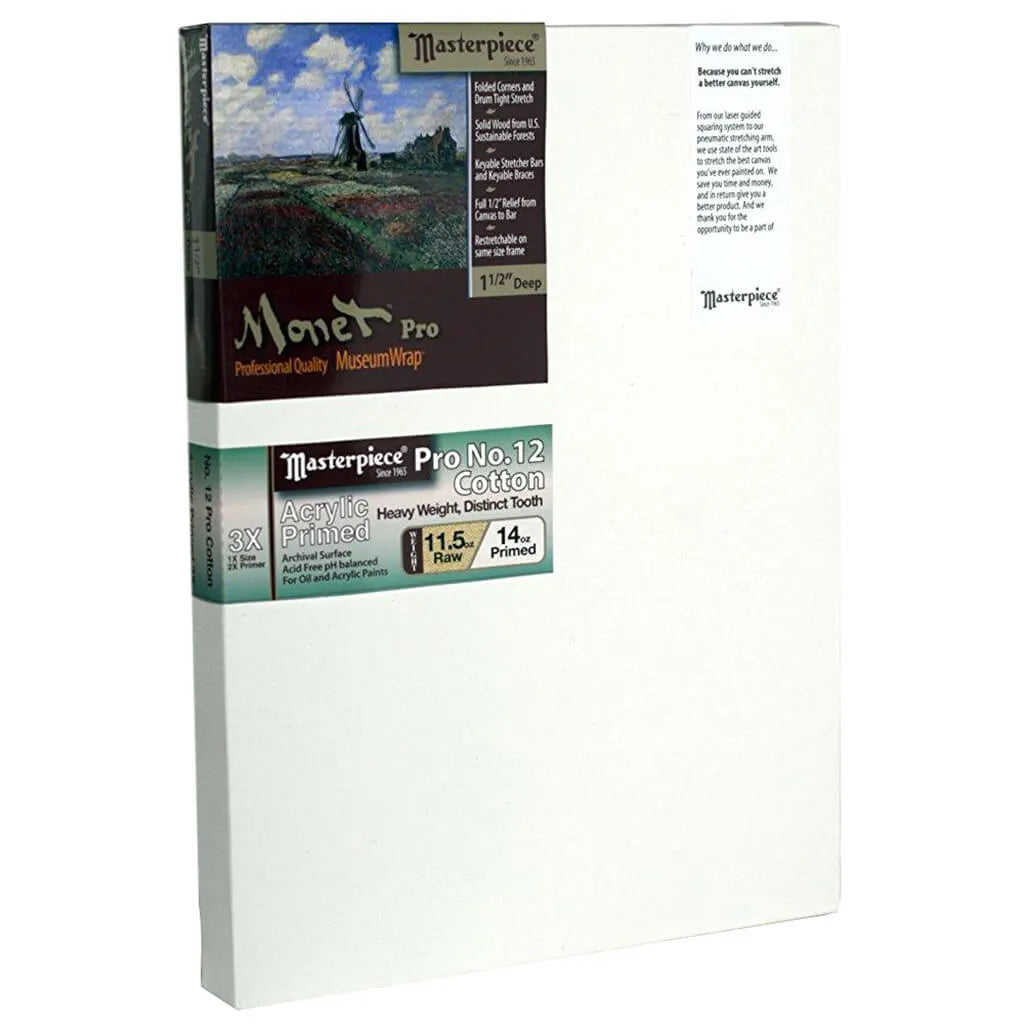 Masterpiece Monet Pro 1.5in Deep, Sausalito 3X Acrylic Primed Cotton 12oz, Stretched Canvas 60in x 72in
