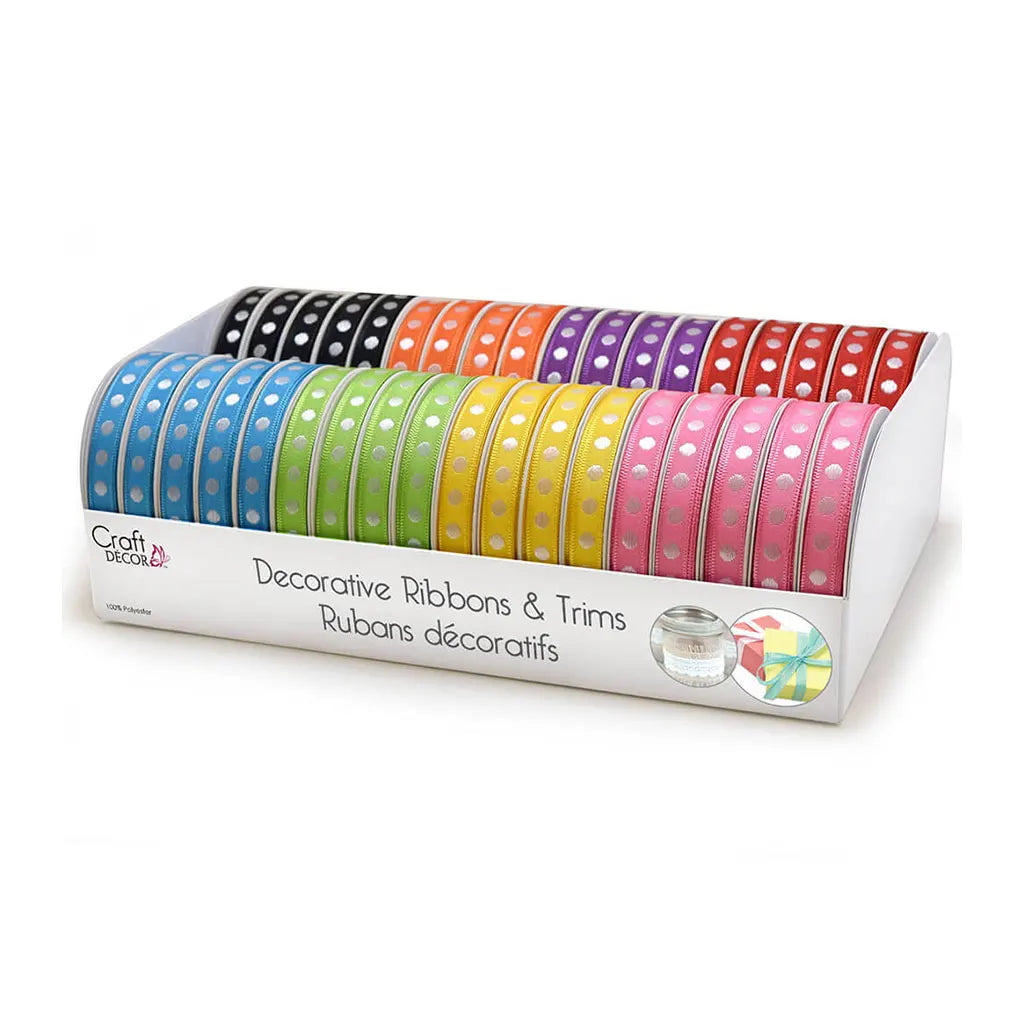 Craft Decor Ribbons &amp; Trims: 3/8in x 4yd Rolls Bold