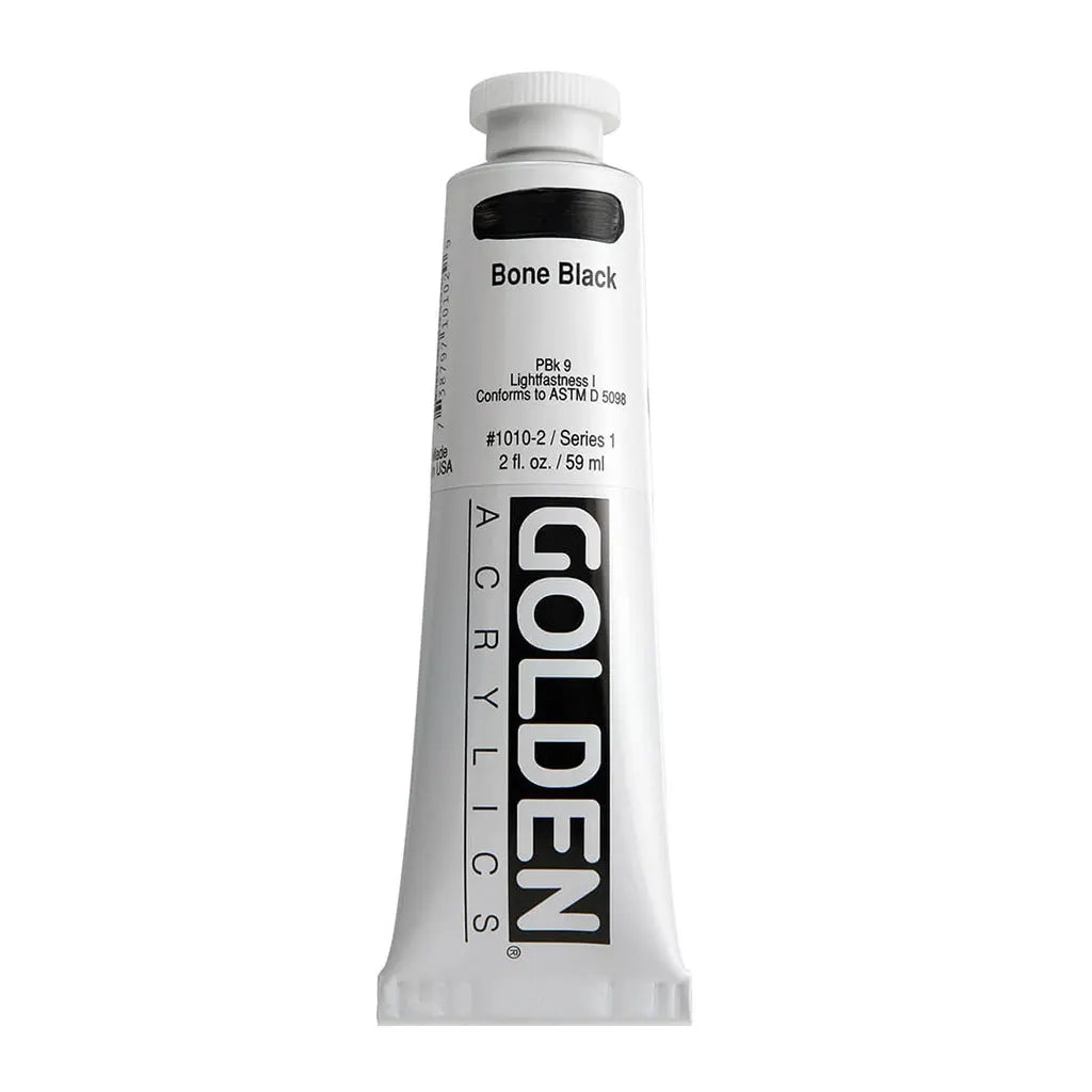 Golden Heavy Body Acrylic 2oz Bone Black S1