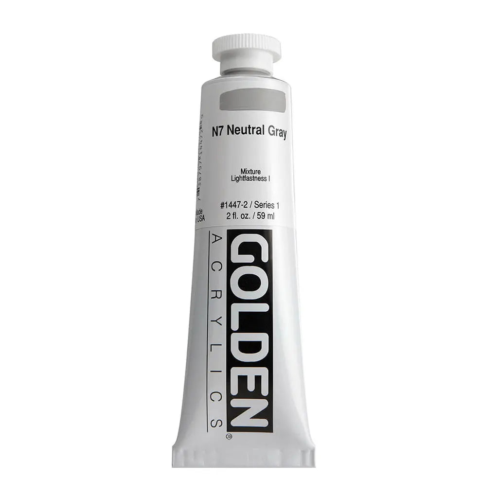 Golden Heavy Body Acrylic 2oz N7 Neutral Gray S1