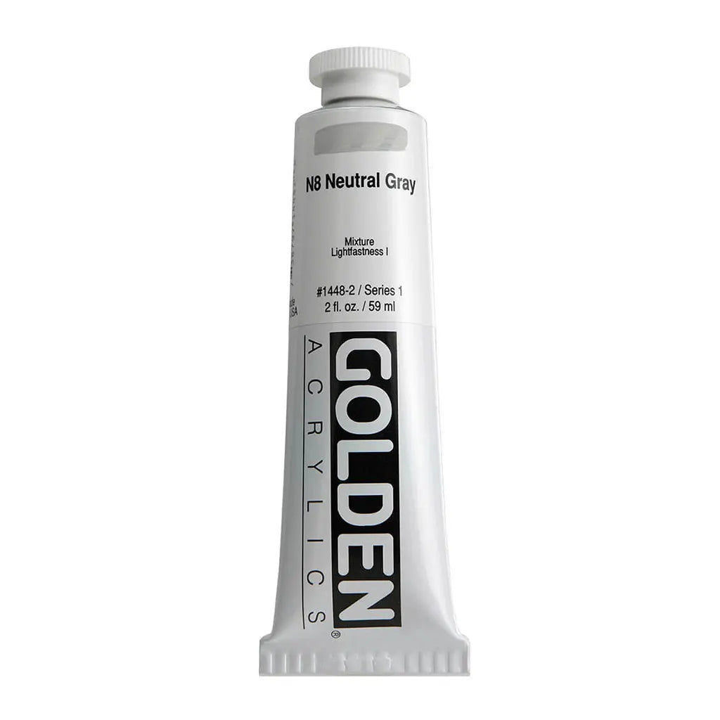 Golden Heavy Body Acrylic 2oz N8 Neutral Gray S1