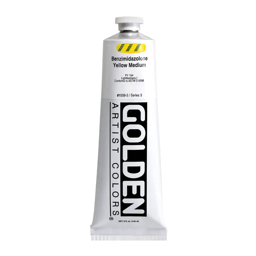 Golden Heavy Body Acrylic 5oz Benzimidazolone Yellow Med S3