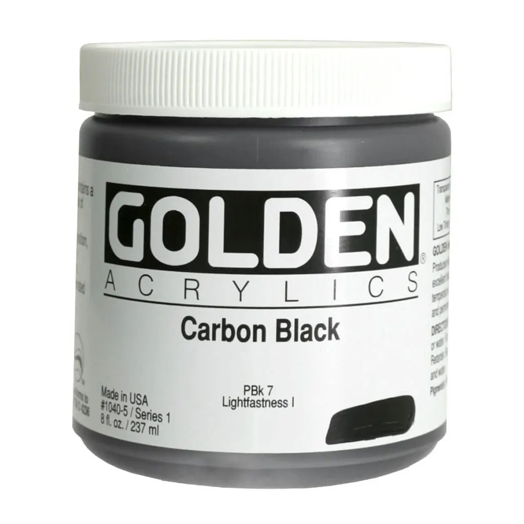 Golden Heavy Body Acrylic 8oz Carbon Black S1