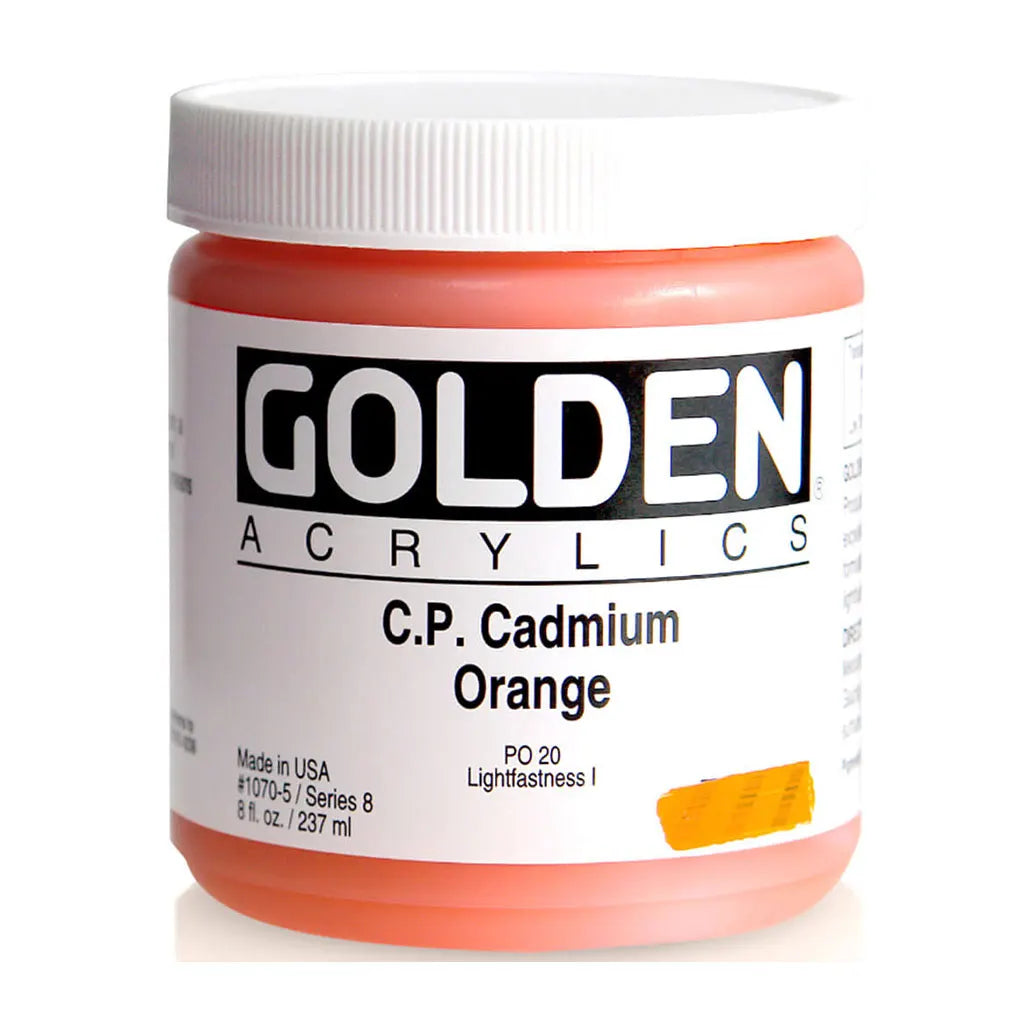 Golden Heavy Body Acrylic 8oz Cadmium Orange S8