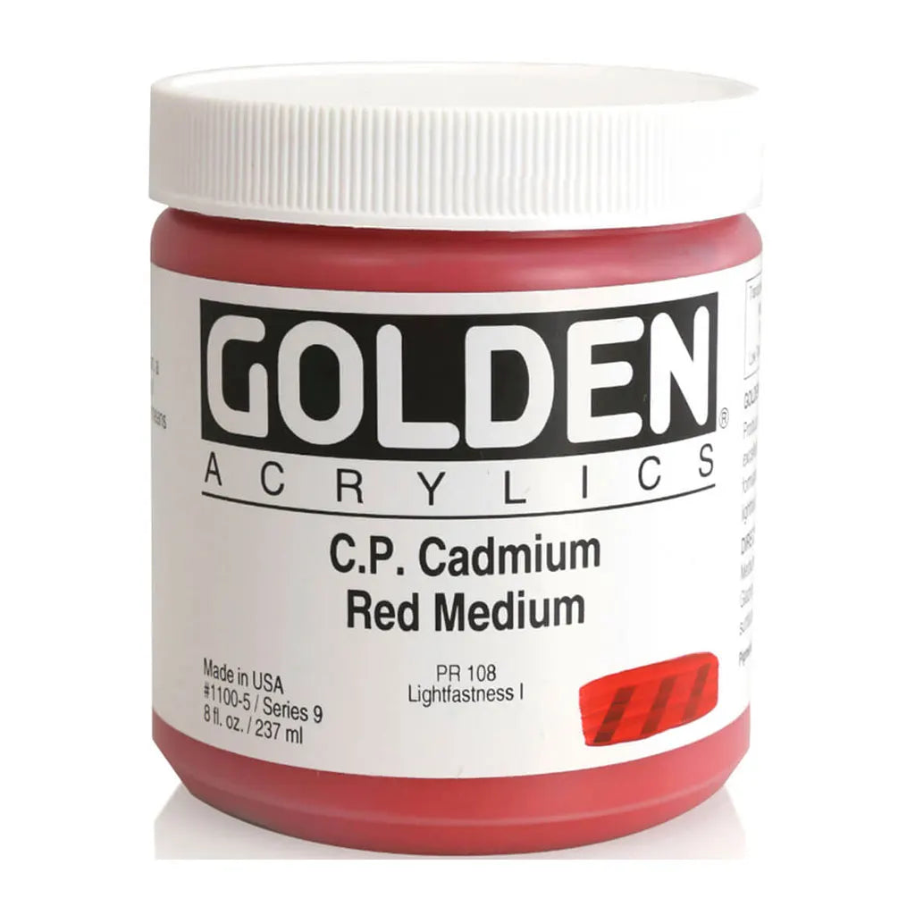 Golden Heavy Body Acrylic 8oz Cadmium Red Medium S9