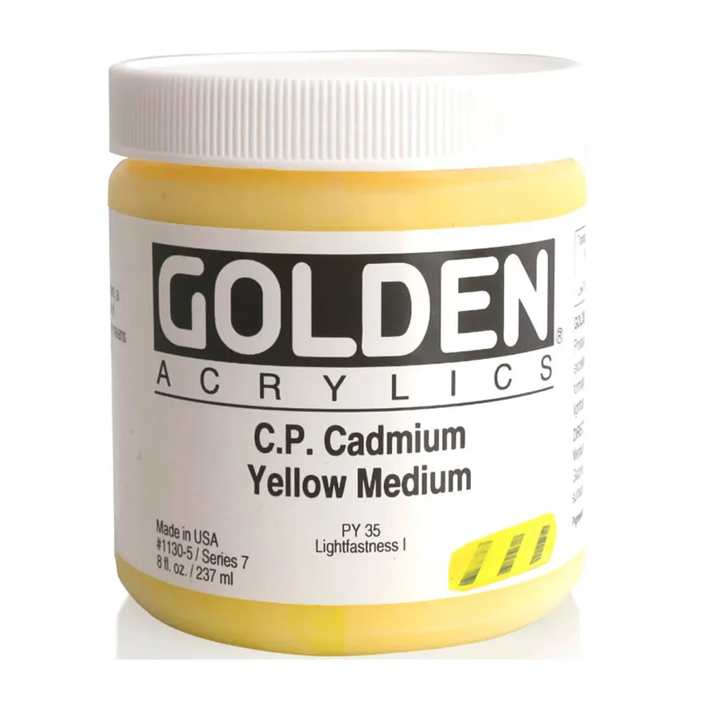 Golden Heavy Body Acrylic 8oz Cadmium Yellow Medium S7