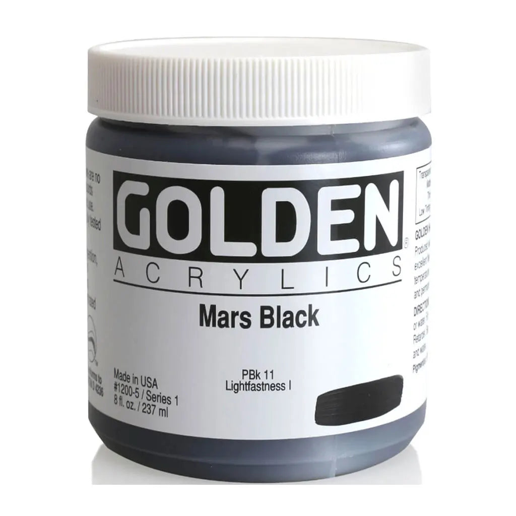 Golden Heavy Body Acrylic 8oz Mars Black S1