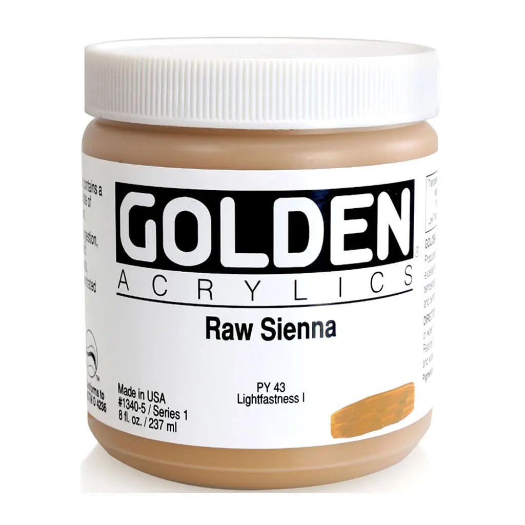 Golden Heavy Body Acrylic 8oz Raw Sienna S1