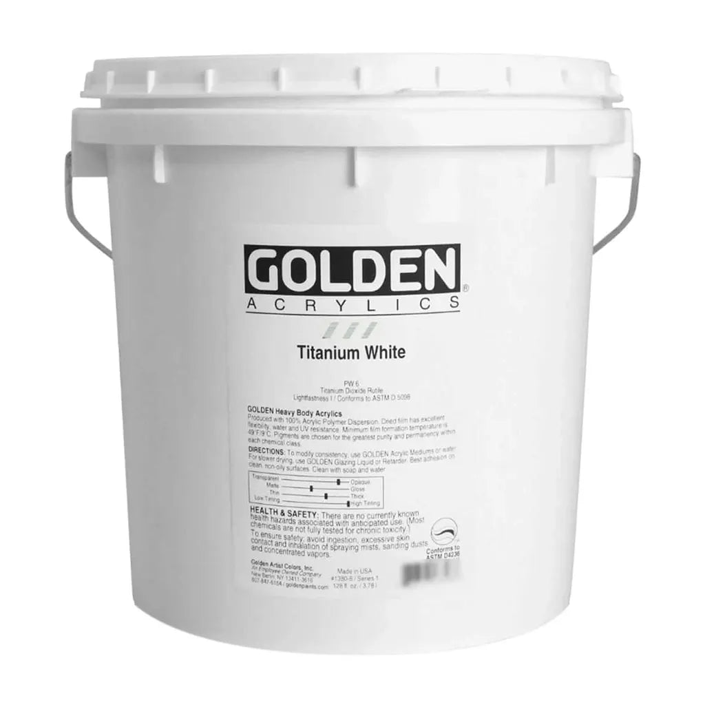 Golden Heavy Body Acrylic 128oz Titatnium White S1