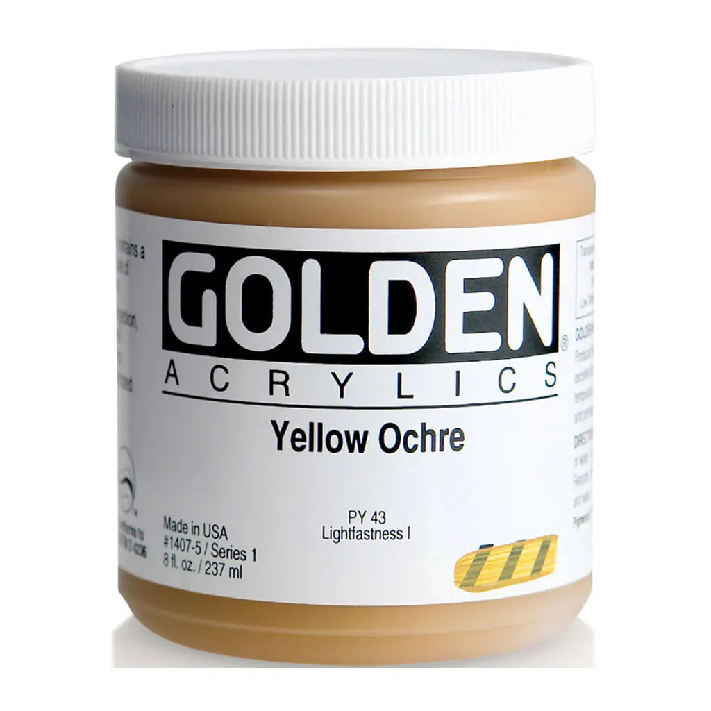 Golden Heavy Body Acrylic 8oz Yellow Ochre S1