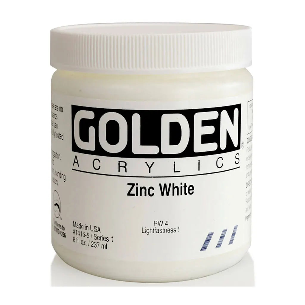 Golden Heavy Body Acrylic 8oz Zinc White S1