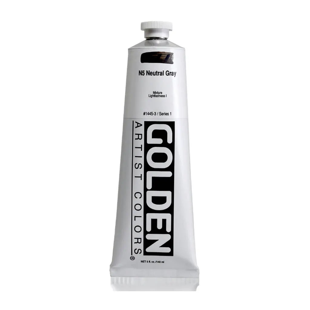 Golden Heavy Body Acrylic 5oz N5 Neutral Gray S1