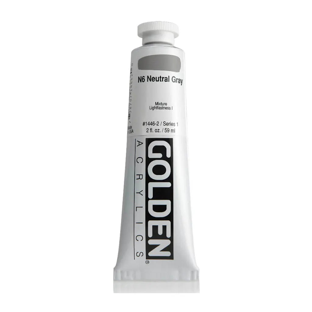 Golden Heavy Body Acrylic 2oz N6 Neutral Gray S1