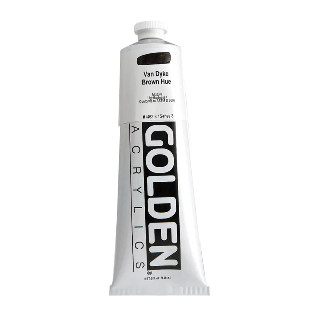 Golden Heavy Body Acrylic 5oz Van Dyke Brown Hue S3