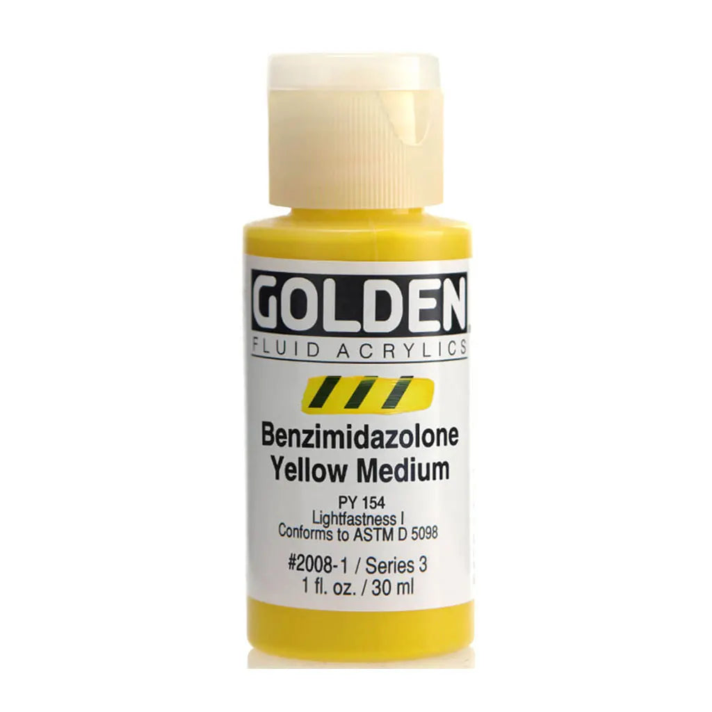 Golden Fluid Acrylic 1oz Benzimidazolone Yellow Med S3