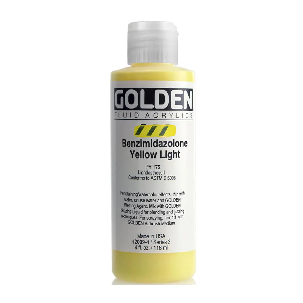 Golden Fluid Acrylic 4oz Benzimidazolone Yellow Lt S3