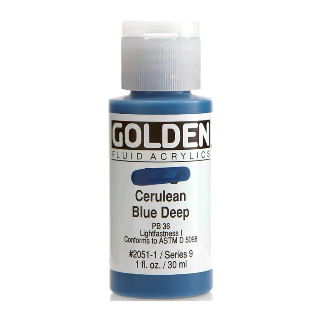 Golden Fluid Acrylic 1oz Cerulean Blue Deep S9
