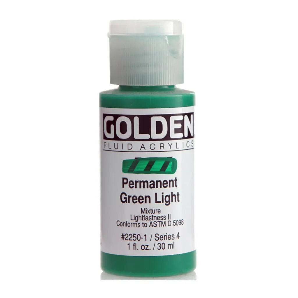 Golden Fluid Acrylic 1oz Permanent Green Light S4
