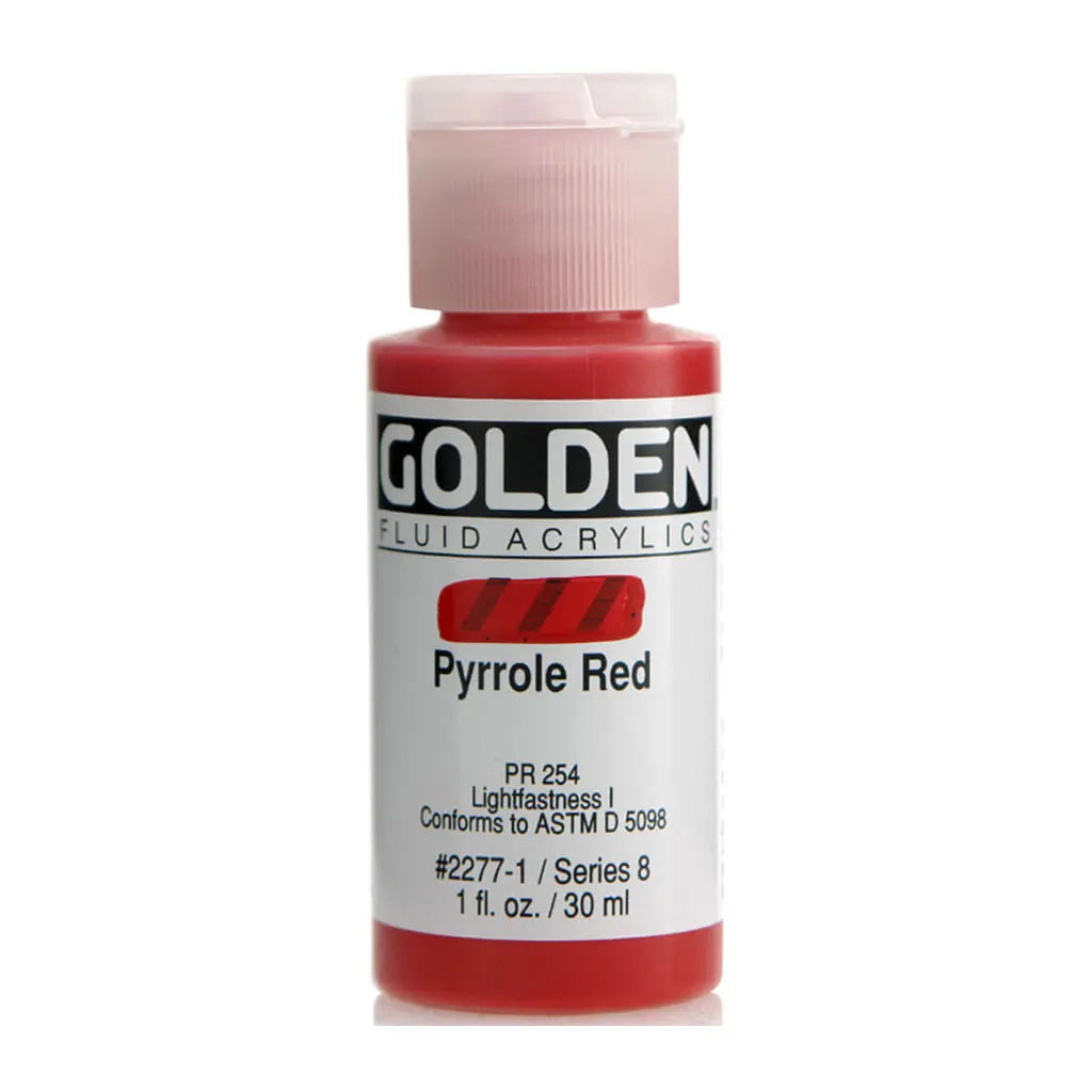 Golden Fluid Acrylic 1oz Pyrrole Red S8