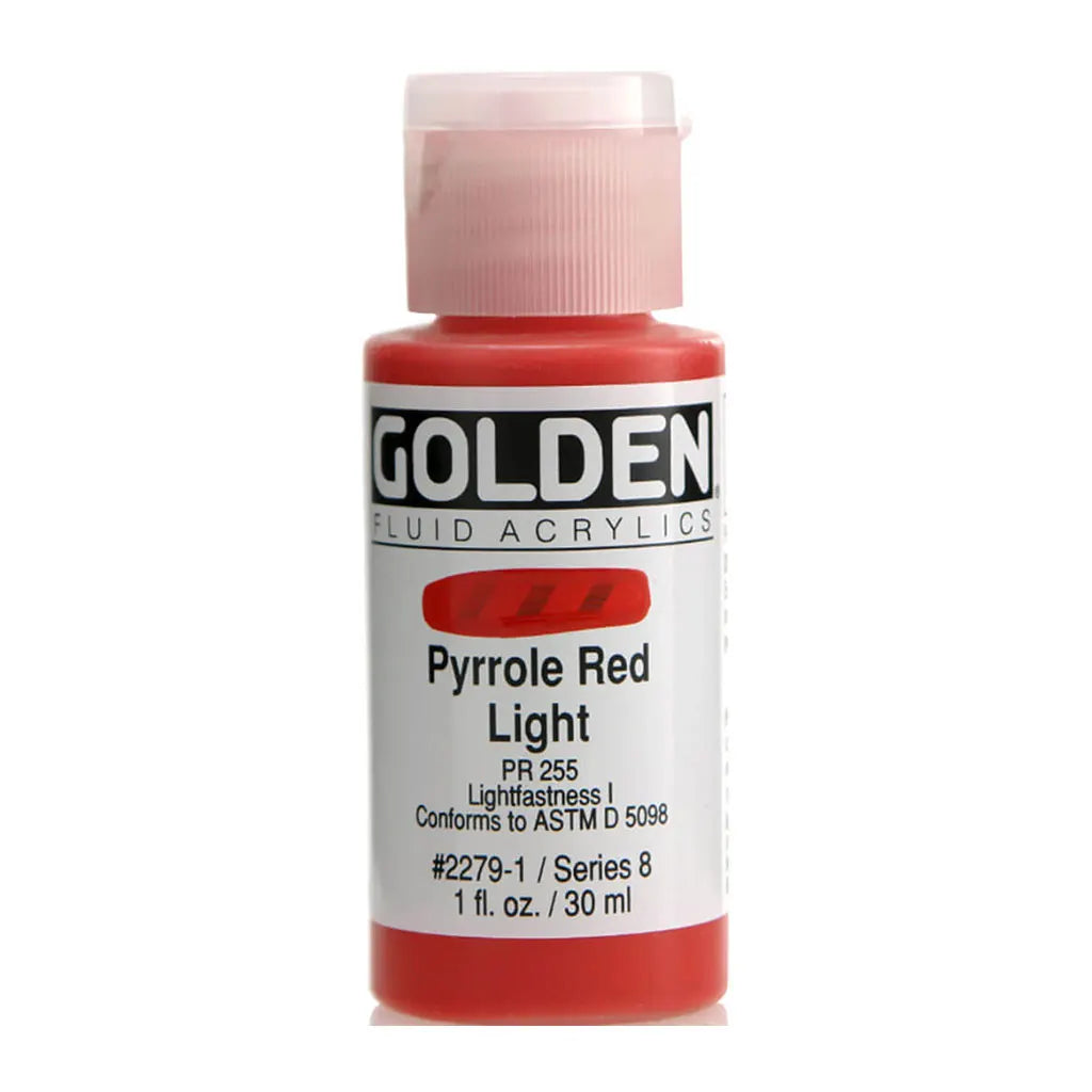Golden Fluid Acrylic 1oz Pyrrole Red Light S8