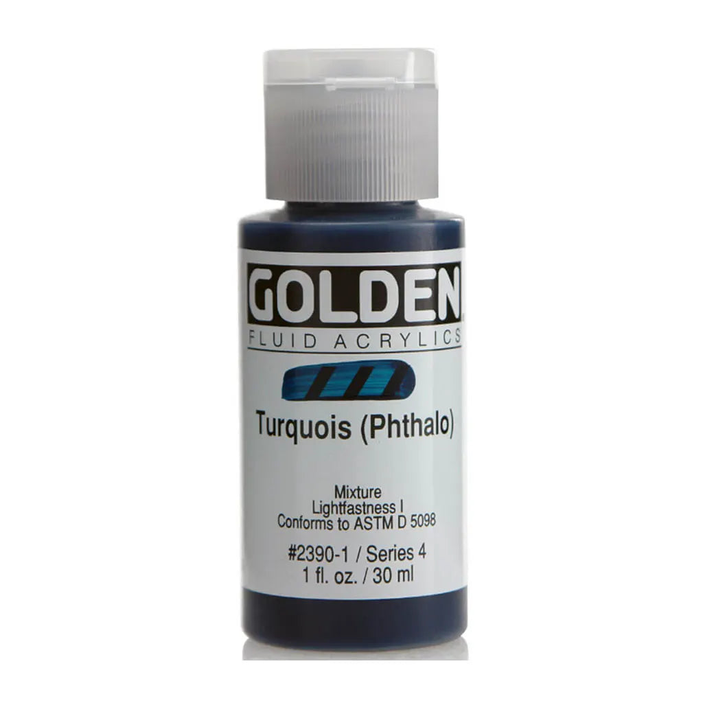 Golden Fluid Acrylic 1oz Turquoise (Phthalo) S4