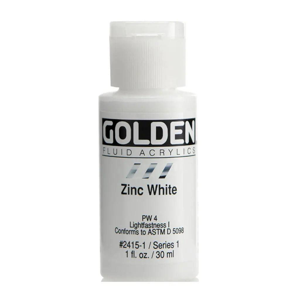 Golden Fluid Acrylic 1oz Zinc White S1