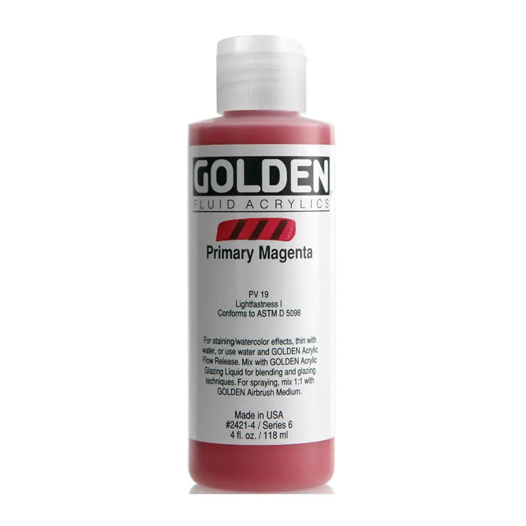 Golden Fluid Acrylic 4oz Primary Magenta S6