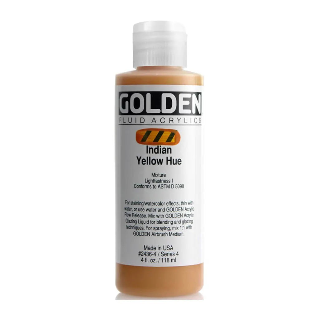 Golden Fluid Acrylic 4oz India Yellow Hue S4