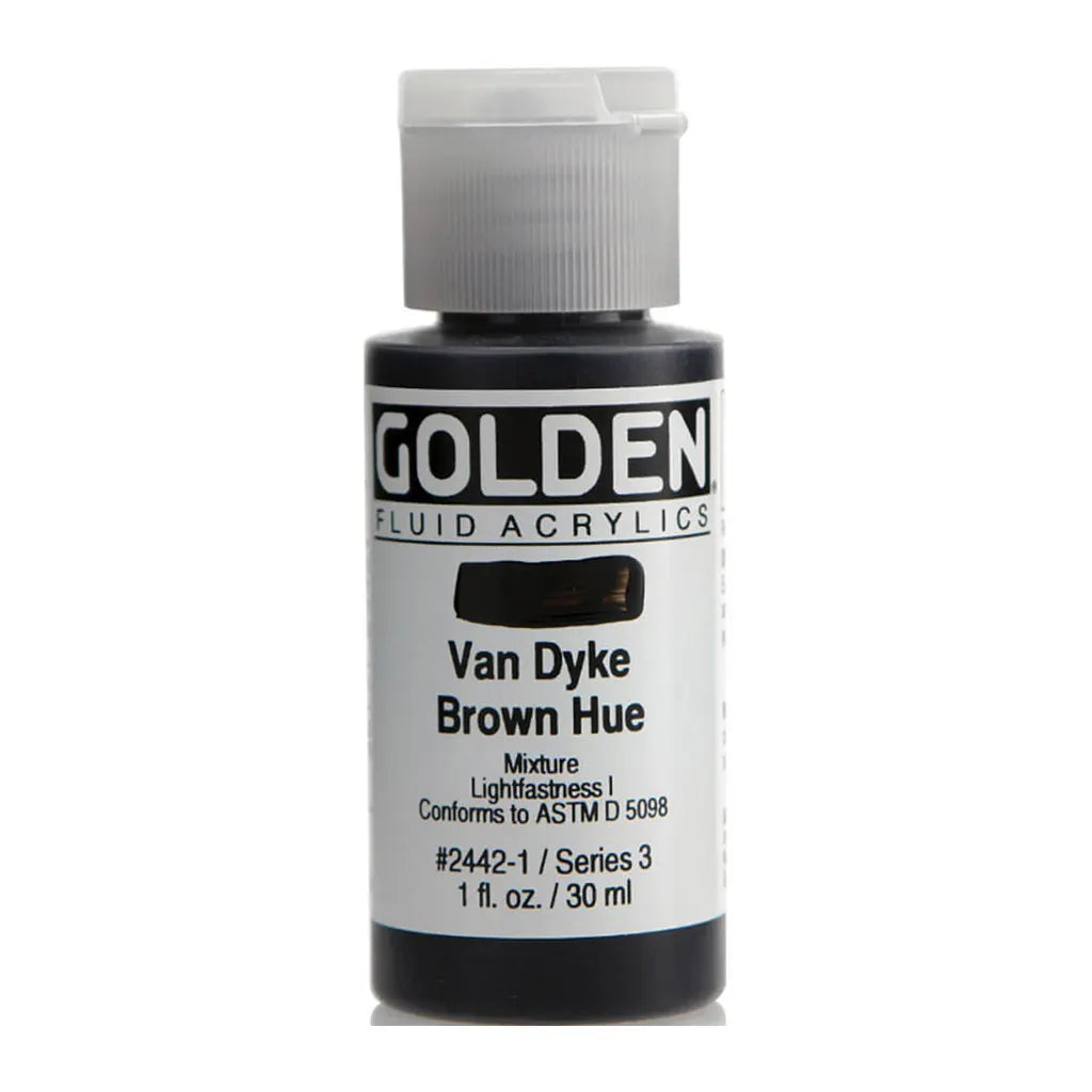 Golden Fluid Acrylic 1oz Van Dyke Brown Hue S3