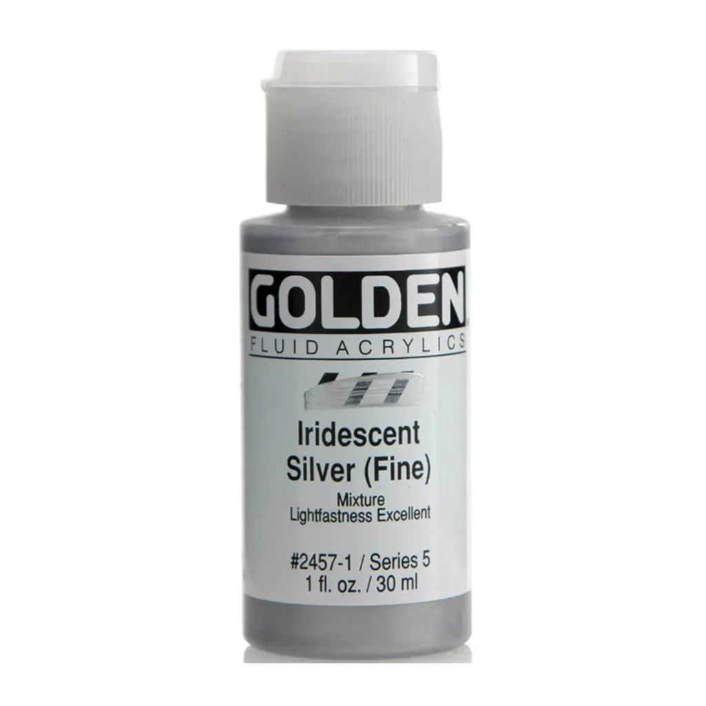 Golden Fluid Acrylic 1oz Iridescent Silver (Fine) S5