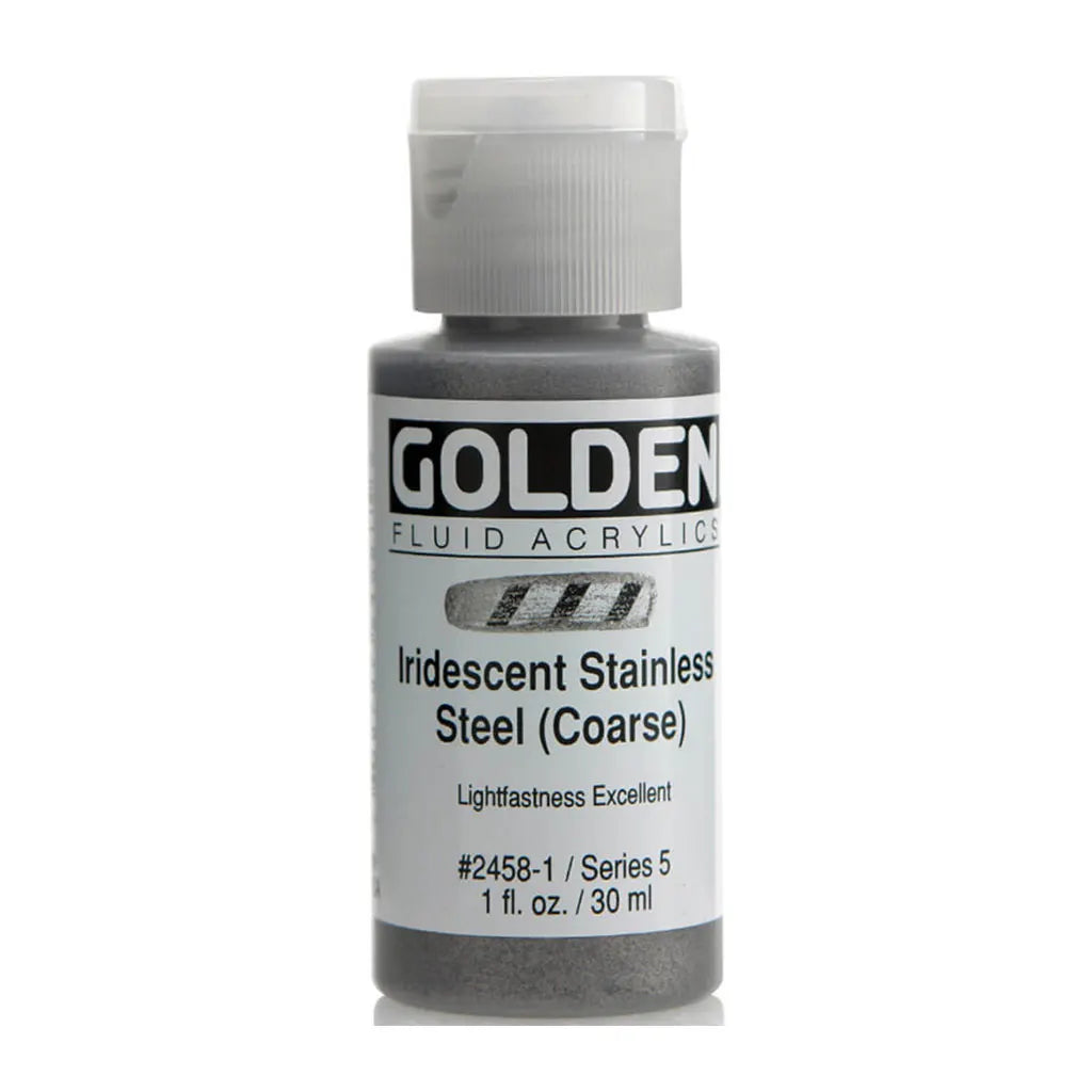 Golden Fluid Acrylic 1oz Irid. Stainless Steel(Crs) S5