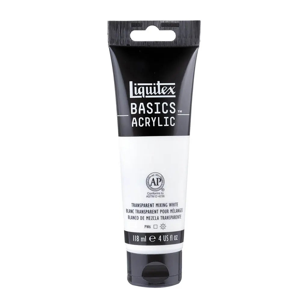 Liquitex Basics Acrylic Color 118ml (4oz) Transp Mixing White S1