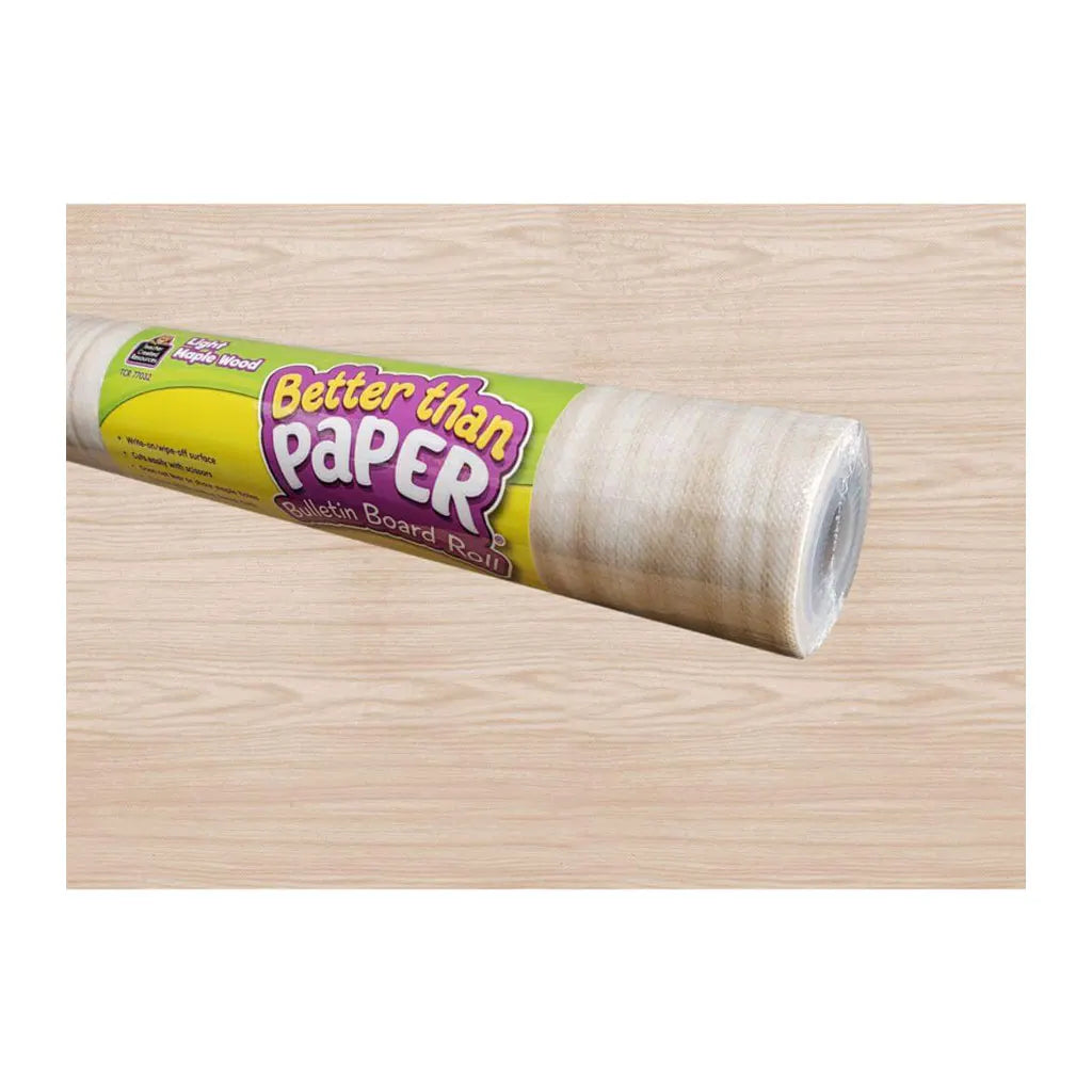 Better Than Paper Bulletin Board Roll 4ft x 12ft Light Maple Wood
