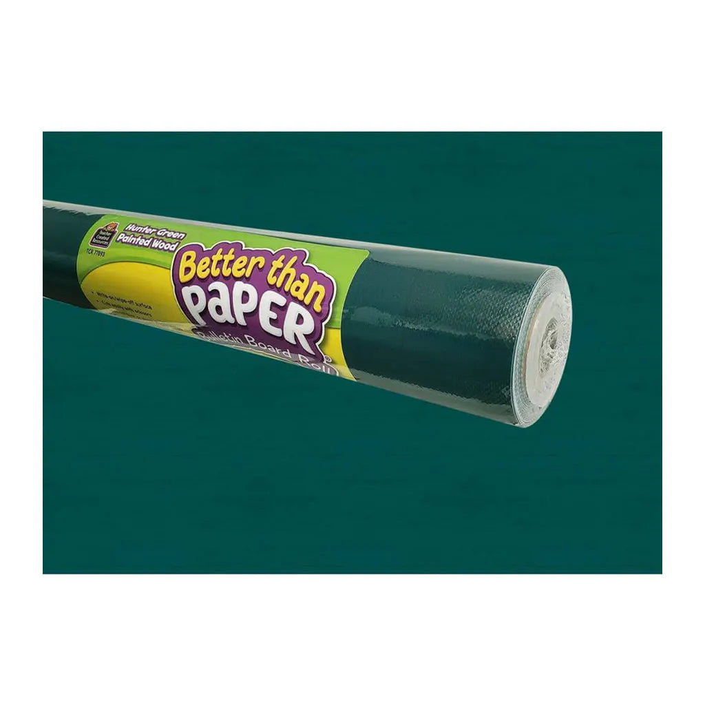 Better Than Paper Bulletin Board Roll 4ft x 12ft Hunter Green Painted Wood