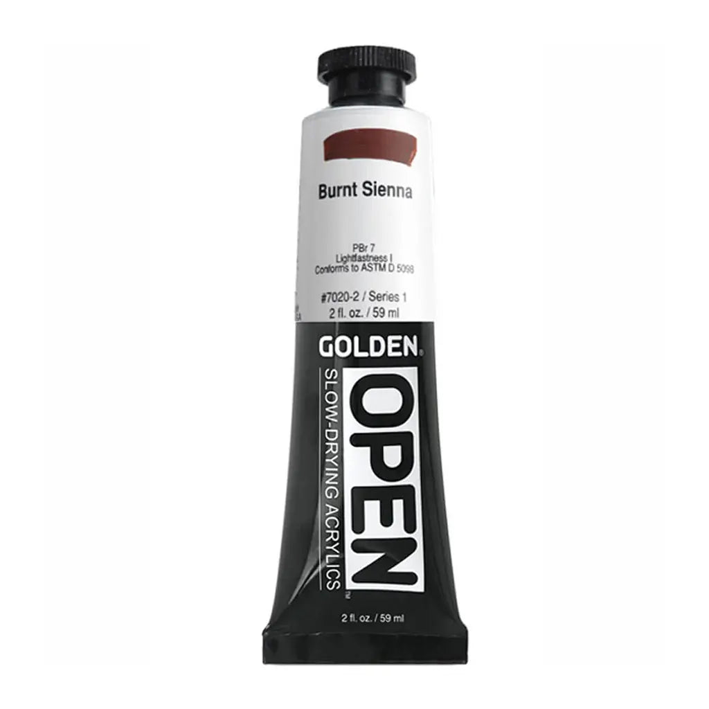 Golden OPEN Slow-Drying Acrylic Paint 2oz Burnt Sienna S1