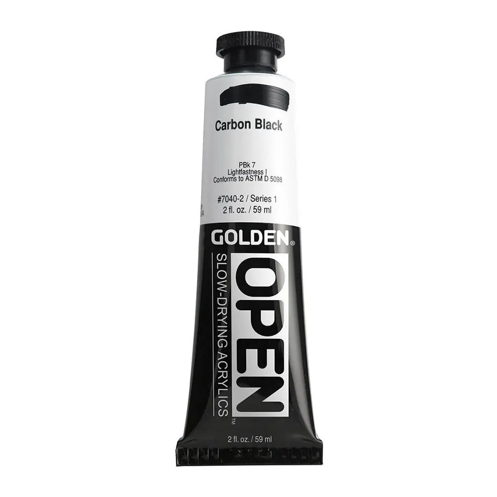 Golden OPEN Slow-Drying Acrylic Paint 2oz Carbon Black S1