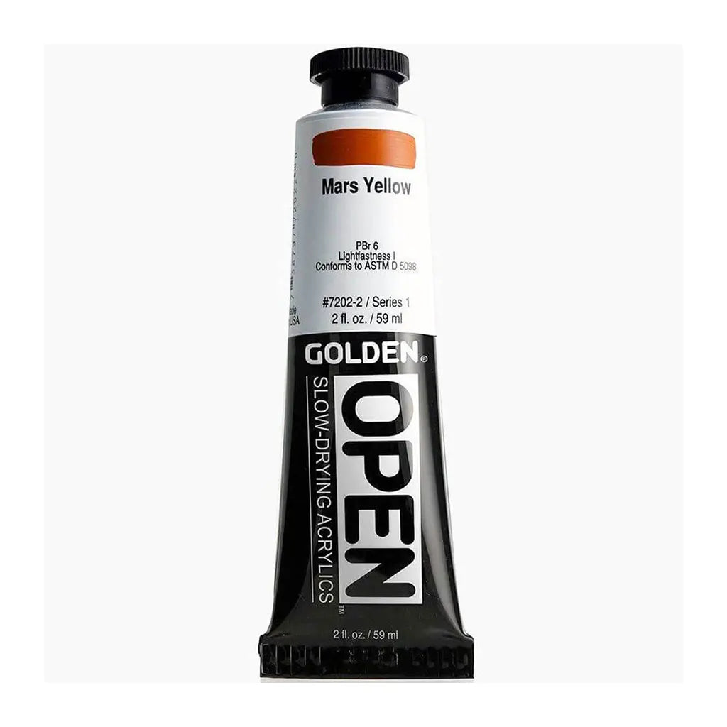 Golden OPEN Slow-Drying Acrylic Paint 2oz Mars Yellow S1