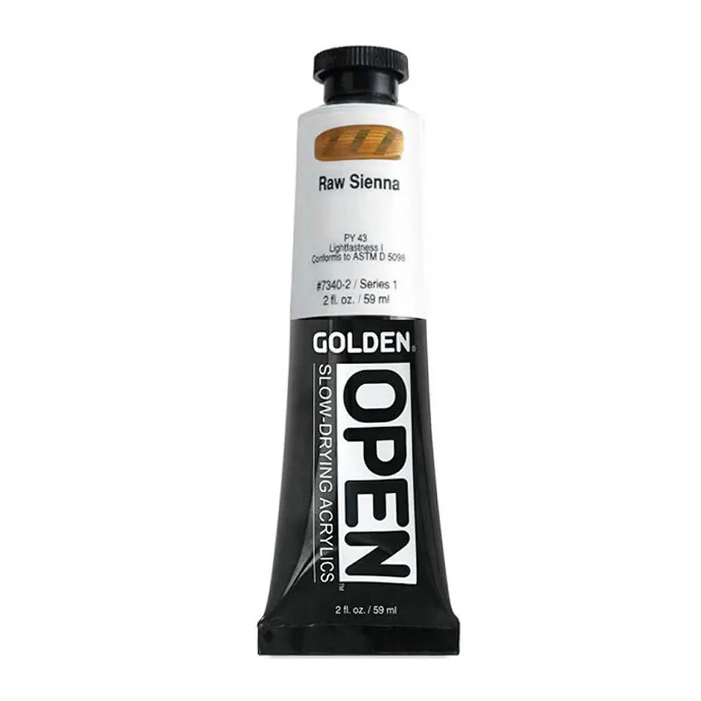 Golden OPEN Slow-Drying Acrylic Paint 2oz Raw Sienna S1