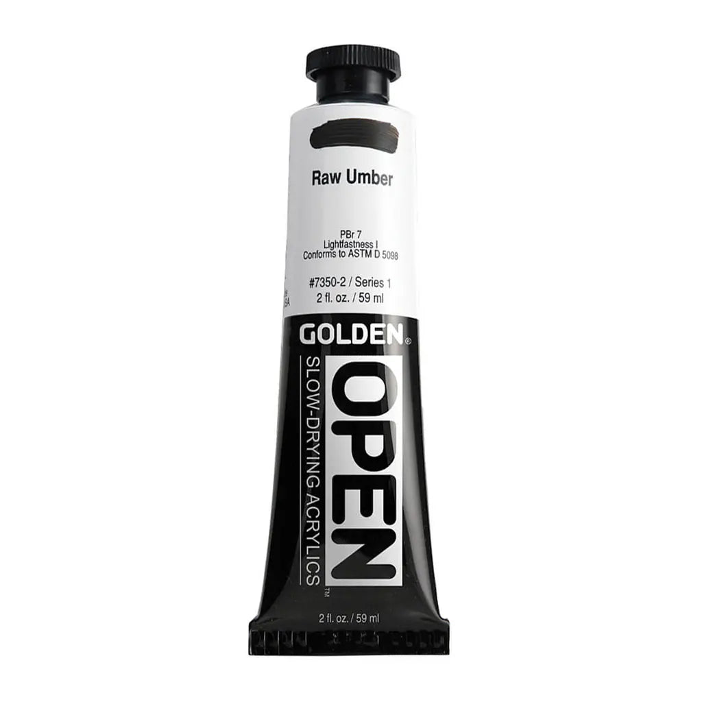 Golden OPEN Slow-Drying Acrylic Paint 2oz Raw Umber S1