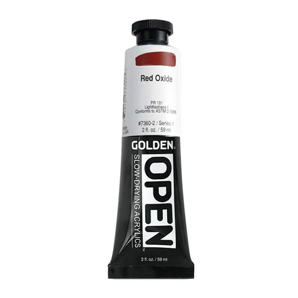 Golden OPEN Slow-Drying Acrylic Paint 2oz Red Oxide S1